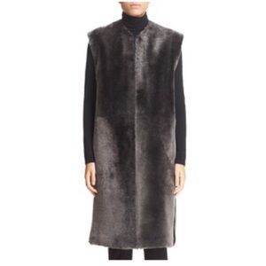 HELMUT LANG Reversible Leather & Shearling Vest / Gilet